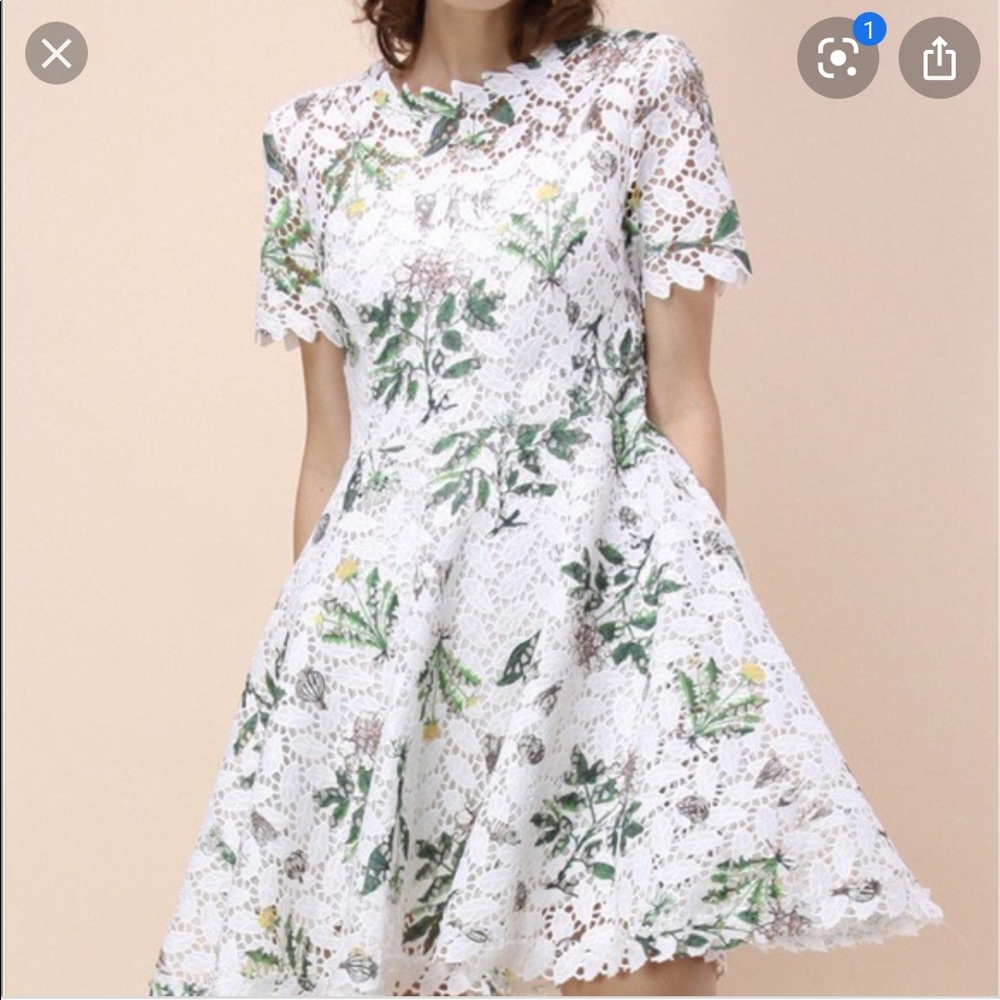 Chicwish white floral lace dress size small